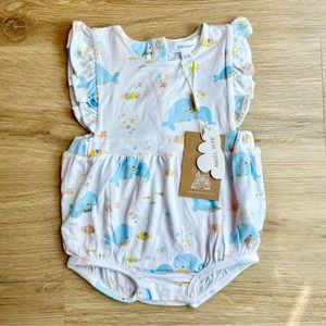 ANGEL DEAR Whaley Love You Ruffle Sunsuit